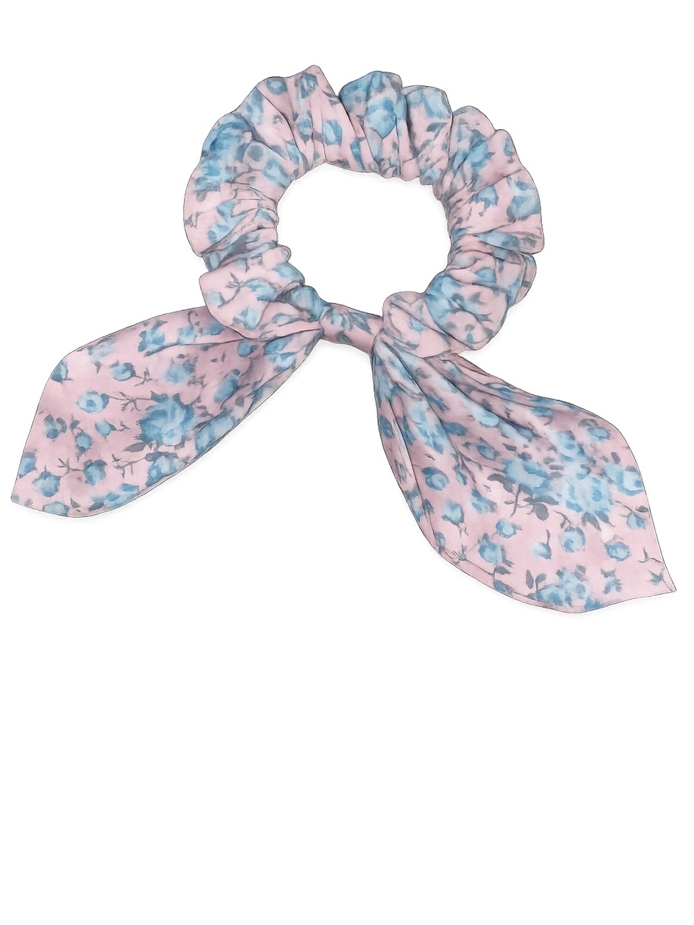 LoveShackFancy Pastel Pink and Blue Floral Bow Scrunchie